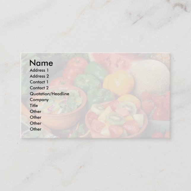 Frisches Obst und Gemüse Visitenkarte (Vorderseite)