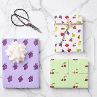 Frisches Obst-Verpackungsblätter Geschenkpapier Set