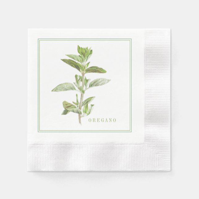 FRISCHES OREGANO Cocktail Papier Napkins Serviette (Vorderseite)