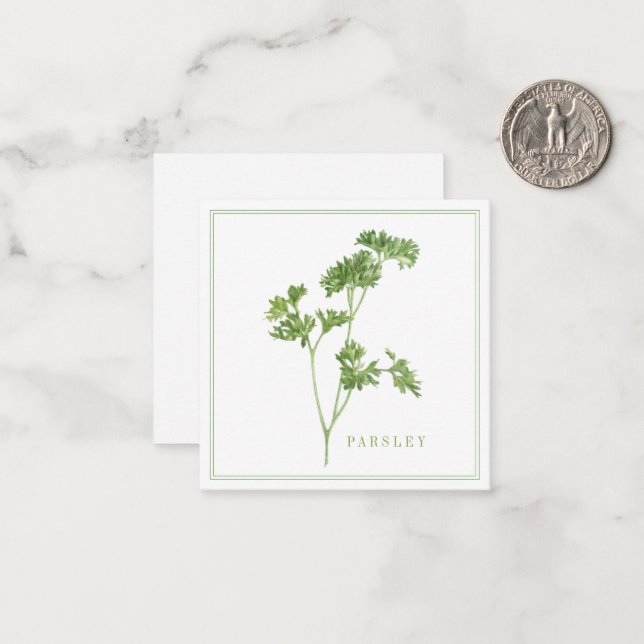 FRISCHES PARSLEY 2,5" Square Flat Card Mitteilungskarte (Vorderseite/Rückseite Beispiel)