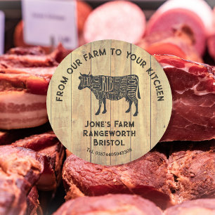 Frisches Rindfleisch aus der Farm Aufkleber Rust