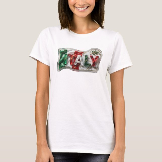 Frisches Rosa ITALIEN Tragbare Kunst T-Shirt (Vorderseite)