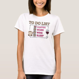 Frisches rotes COFFEE DANN WEIN Trendiges T-Shirt