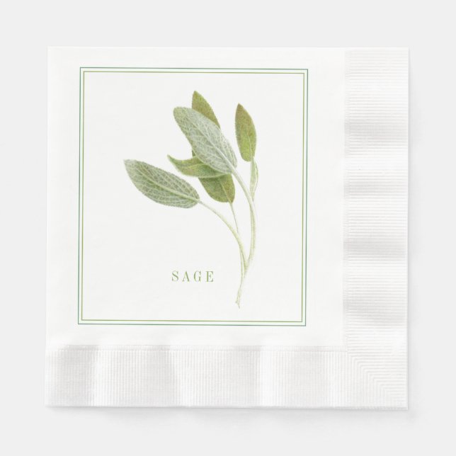 FRISCHES SAGE geprägtes Mittagspapier Napkins Serviette (Vorderseite)