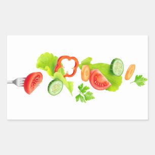 Frisches Salatgemüse Rechteckiger Aufkleber