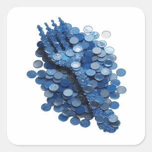 Frisches Silber DNA-DOPPELHELIX-Sticker-Kunstwerk Quadratischer Aufkleber