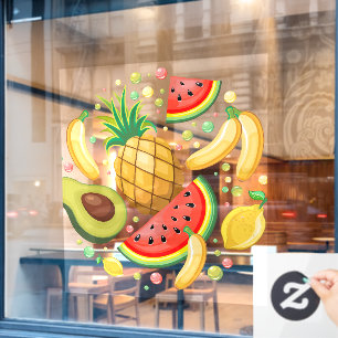 Frisches Sommerkulstmuster Fensteraufkleber