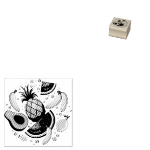 Frisches Sommerkulstmuster Gummistempel