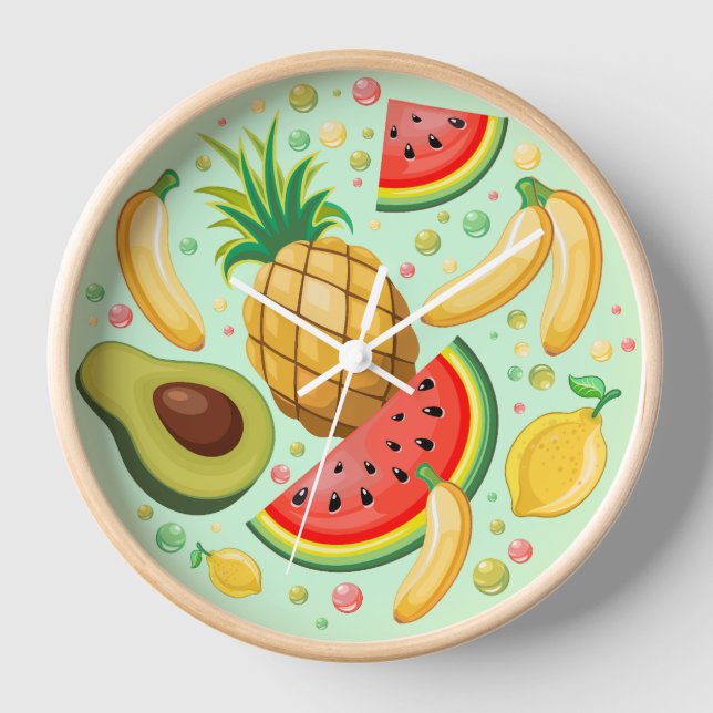 Frisches Sommerkulstmuster Uhr (Vorderseite)