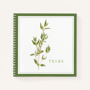 FRISCHES THYME 8.5x8.5 SpiralNotebook - Grün Notizbuch