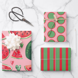 Frisches Wassermelonen-Verpackungspapier-Set Geschenkpapier Set
