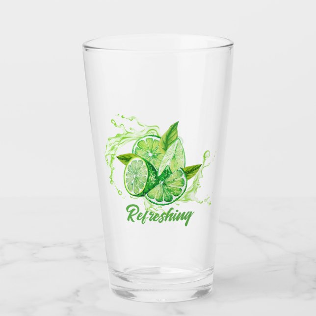Frisches Zitrus-Lime-Design Glas (Vorderseite)