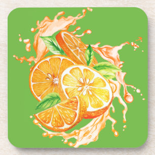 Frisches Zitrus-Unterleggarnitur - Oranges Design Getränkeuntersetzer