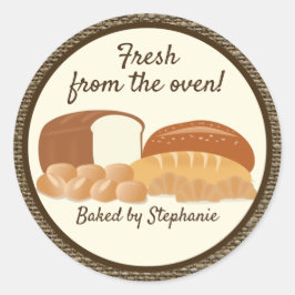 Frischgebackene Breads Runder Aufkleber