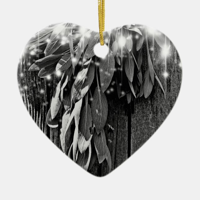 Frischgeschnittene Schnittholz Graustufen Twinkle  Keramik Ornament (Vorne)