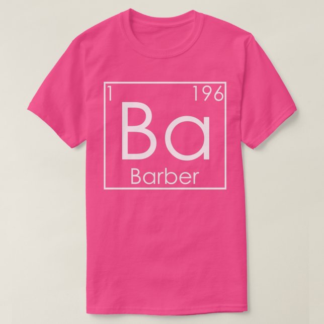 Frischhaar-Bart Periodische Elemente Barber T-Shirt (Design vorne)