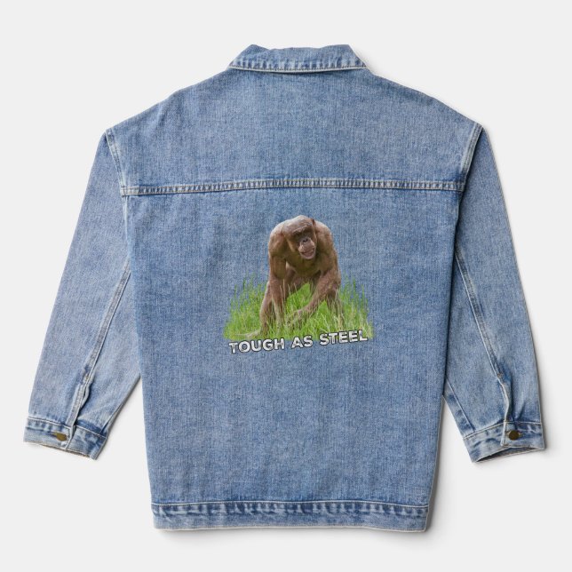 Frischloser Reißverschluss als Stahl Jeansjacke (Rückseite)