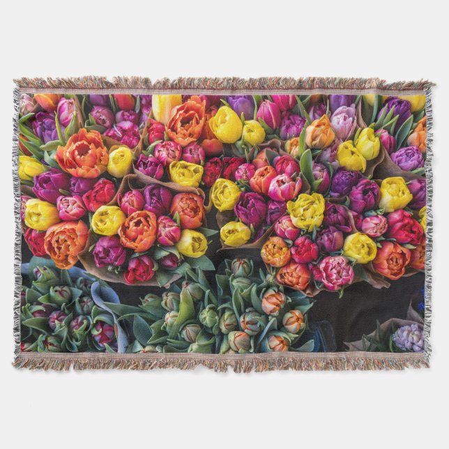 Frischmarkt für Blumen – Lebendige Blumenwelt Decke (Vorderseite)