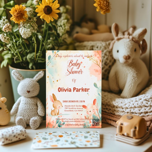 Frischminze & Korallenwasser Tiere Kinderdusche Einladung (Von Creator hochgeladen)