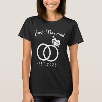 Frischvermählte 2025 Braut und Bräutigam Hochzeits T-Shirt