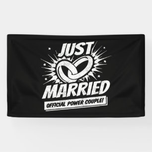 Frischvermählte - Hochzeits- Flitterwochen-Paar -  Banner