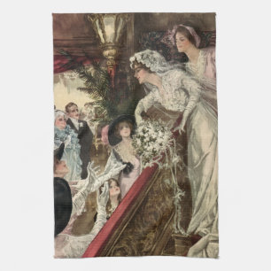 Frischvermählte im viktorianischen Stil, Braut wir Geschirrtuch