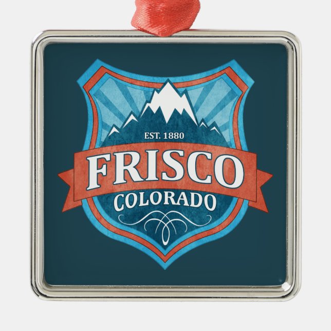 Frisco Colorado aquamariner Schutzschild Silbernes Ornament (Vorne)
