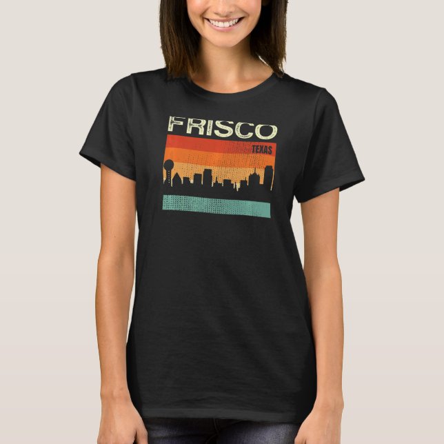 Frisco Texas Town Skyline T-Shirt (Vorderseite)