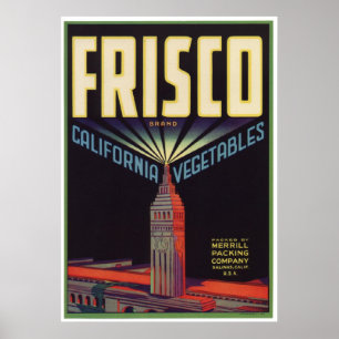 Frisco Vintages altes Gemüse Kratzeretiketten und Poster