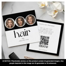 Friseur 3 Foto QR-Code Soziale Medien Schwarz Weiß