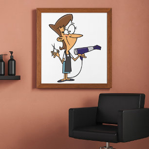 Friseur am Arbeitsplatz Poster