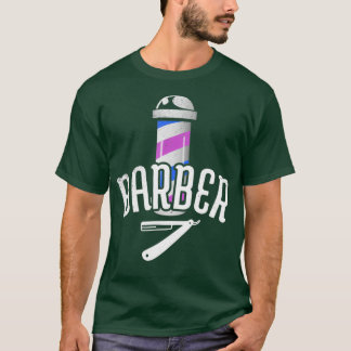 Friseur Barber Pole Hair Stylist Razor T-Shirt