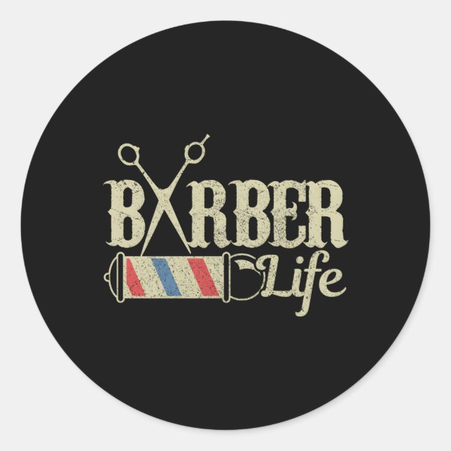 Friseur Barber Pole Runder Aufkleber (Vorderseite)