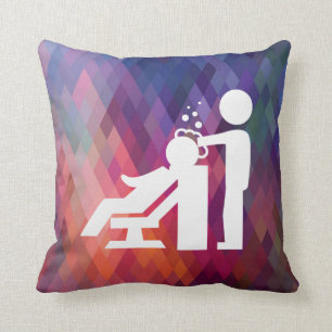 Friseur bearbeitet Piktogramm Kissen