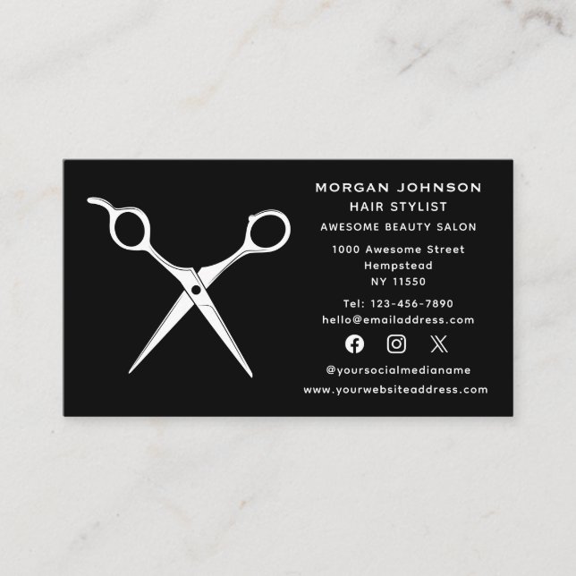 Friseur Beautician Visitenkarte (Vorderseite)