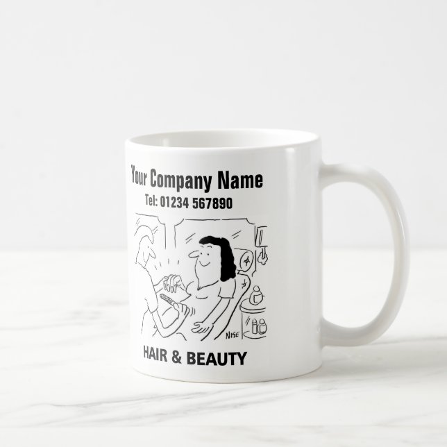 Friseur & Beauty Salon Cartoon Tasse (Rechts)