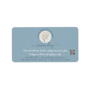 Friseur Beauty Studio Lash Gold Logo QR UAWG Adressaufkleber
