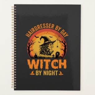 Friseur bei Tag, Hexe bei Nacht Halloween-Design Planer