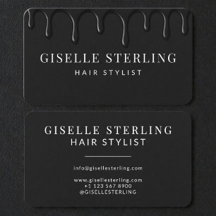 Friseur Black Dripping Luxe Visitenkarte