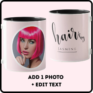 Friseur Blush Pink Foto Elegantes Kaffee Tasse