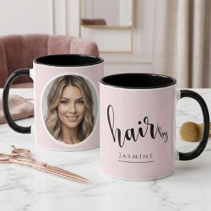 Friseur Blush Pink Foto Elegantes Kaffee Tasse