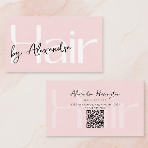 Friseur Blush Pink Moderne Typografie Schrift Visitenkarte