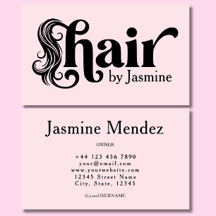 Friseur Blush Pink Professionelles Salon Visitenkarte