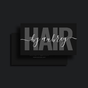 Friseur Bold Modern Minimal Schrift Schwarz Visitenkarte