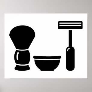 Friseur, der Ausrüstung rasiert Poster