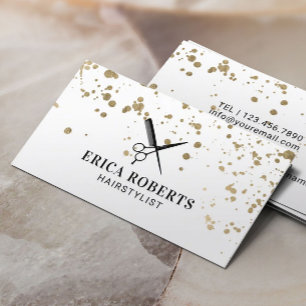 Friseur der Hair Stylist Moderne Gold Spritzers Visitenkarte