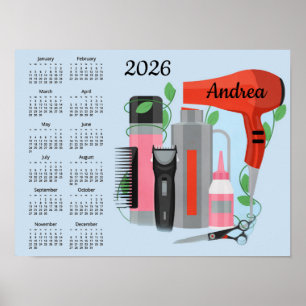 Friseur-Design 2026 Kalenderposter Poster