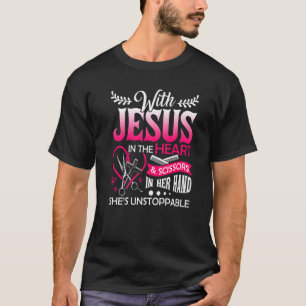 Friseur Designs Girls Women Christlich Haarstyl T-Shirt