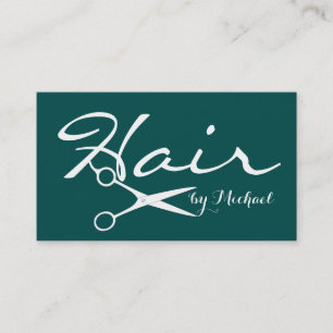 Friseur Elegant Tiefes Dschungelgrün Hintergrund Visitenkarte