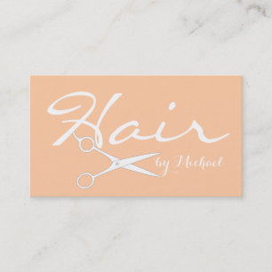 Friseur Eleganter Tief-Pfirsich-Hintergrund Visitenkarte